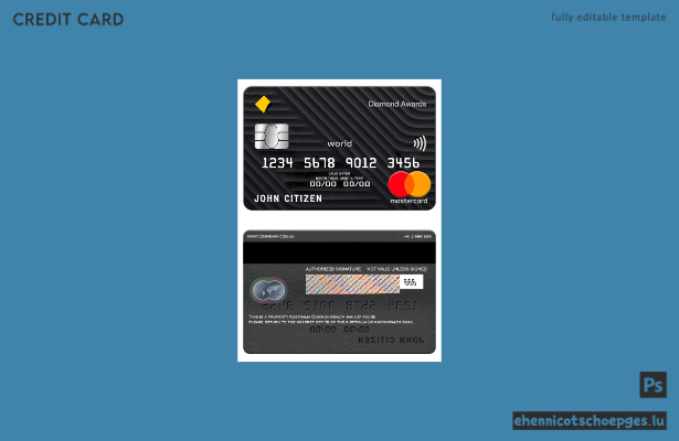 Beispielvorschau der Commonwealth Bank Mastercard Australien